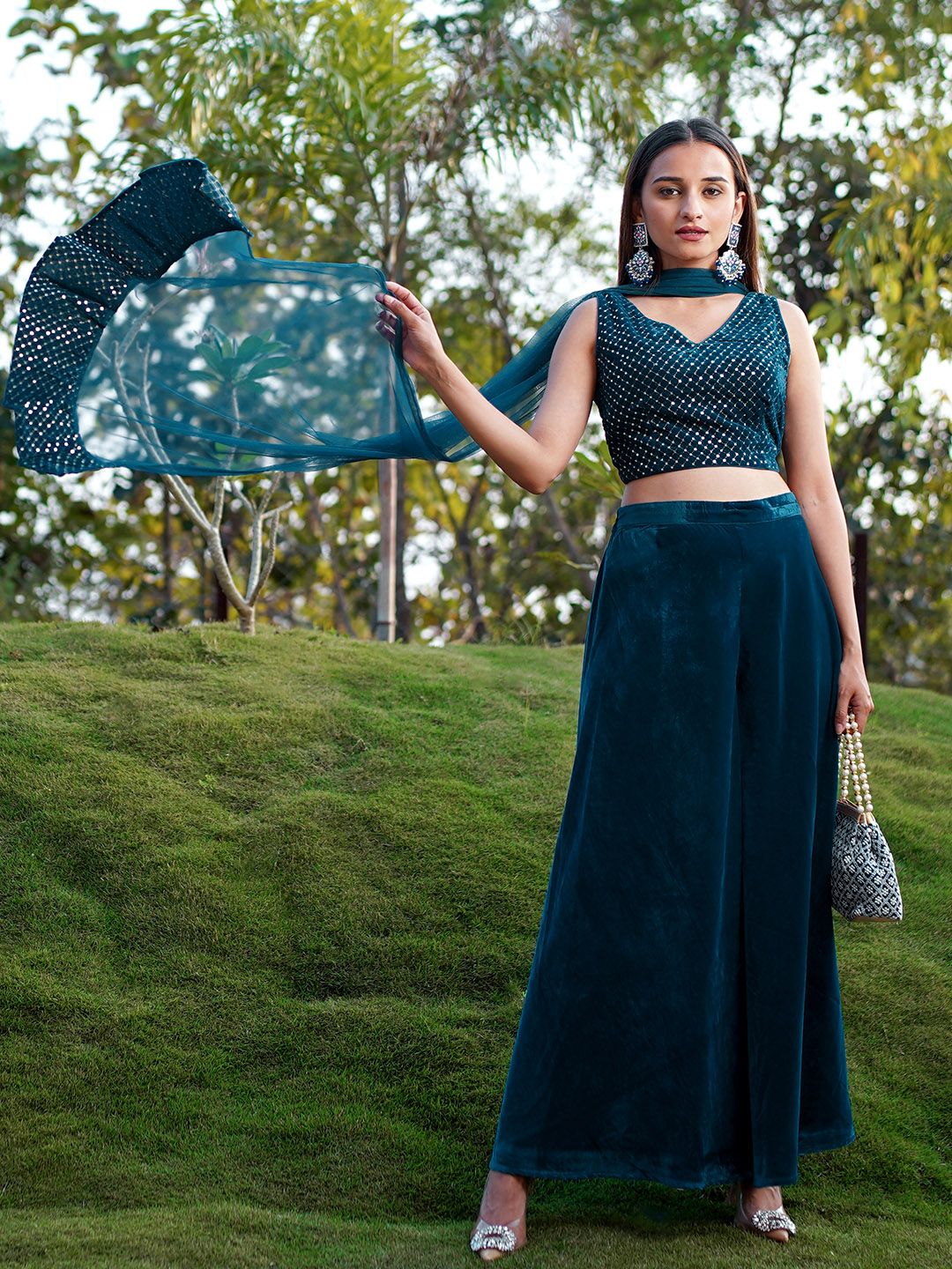 Crop Top & Palazzo Set