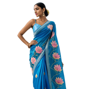 Blue Georgette Saree