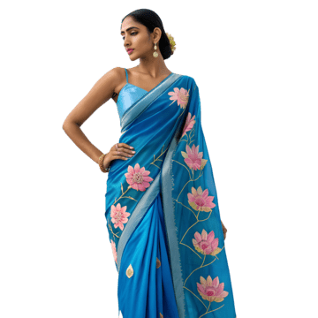 Blue Georgette Saree
